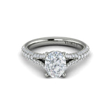 Splendid Cathedral Split Shank Oval Engagement Ring