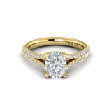 Splendid Cathedral Split Shank Oval Engagement Ring