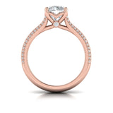 Opulent Cathedral Round Diamond Engagement Ring