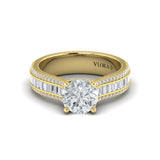 Opulent Cathedral Round Diamond Engagement Ring