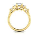 Quintet Emerald Cut Engagement Ring