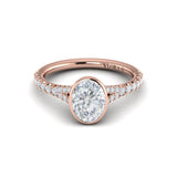 Refined Oval Bezel Engagement Ring