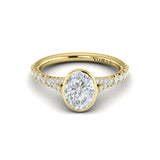 Refined Oval Bezel Engagement Ring