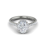 Graceful Halo Oval Engagement Ring