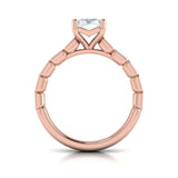 Bezeled Emerald Cut Engagement Ring
