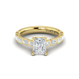 Bezeled Emerald Cut Engagement Ring