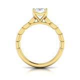 Bezeled Emerald Cut Engagement Ring