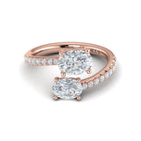 Kissing Oval Two Stone Engagement Ring
