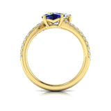 Kissing Diamond and Sapphire Engagement Ring