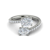 Kissing Oval Two Stone Engagement Ring