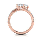 Kissing Round and Pear Two Stone Engagement Ring