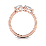 Duet Oval and Pear Two Stone Engagement Ring