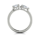 Duet Oval and Pear Two Stone Engagement Ring