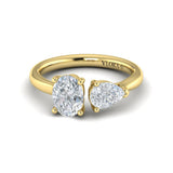 Duet Oval and Pear Two Stone Engagement Ring