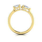 Duet Oval and Pear Two Stone Engagement Ring