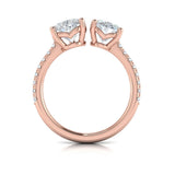 Duet Oval and Pear Two Stone Engagement Ring