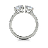 Duet Oval and Pear Two Stone Engagement Ring