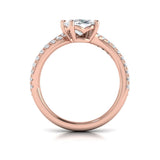 Spiral Oval Two Stone Engagement Ring