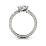 Spiral Oval Two Stone Engagement Ring