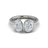 Duet Pear and Oval Two Stone Engagement Ring