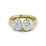Duet Pear and Oval Two Stone Engagement Ring