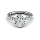 Pretty Pear Halo Engagement Ring