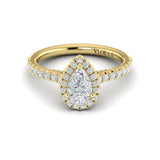 Pretty Pear Halo Engagement Ring