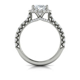 Floral Halo Oval Engagement Ring