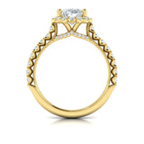 Floral Halo Oval Engagement Ring