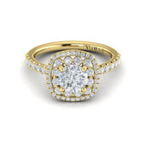 Double Euro Halo Round Engagement Ring