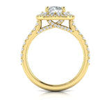 Double Euro Halo Round Engagement Ring