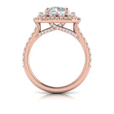 Double Euro Halo Round Engagement Ring
