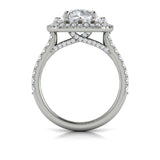 Double Euro Halo Round Engagement Ring