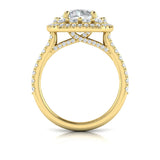 Double Euro Halo Round Engagement Ring