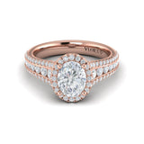 Opulent Oval Halo Engagement Ring
