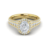 Opulent Oval Halo Engagement Ring