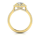 Cathedral Arch Halo Round Engagement Ring