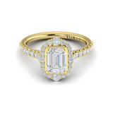 Cathedral Arch Halo Emerald Cut Engagement Ring