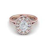 Grand Double Halo Oval Engagement Ring