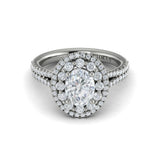 Grand Double Halo Oval Engagement Ring