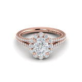 Corsage Halo Oval Engagement Ring