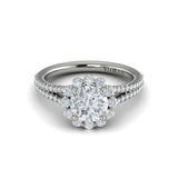 Floral Halo Engagement Ring