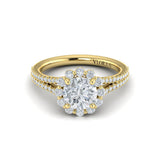 Floral Halo Engagement Ring