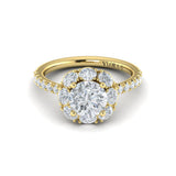 Unique Oval Halo Round Engagement Ring