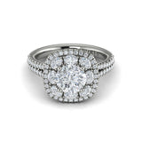 Exquisite Double Halo Round Engagement Ring