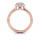 Entwined Pear Halo Engagement Ring