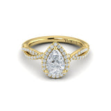 Entwined Pear Halo Engagement Ring