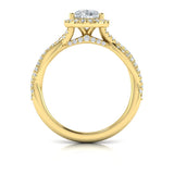 Entwined Pear Halo Engagement Ring