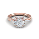 Entwined Euro Halo Round Engagement Ring
