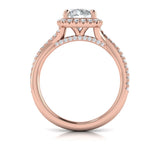 Entwined Euro Halo Round Engagement Ring